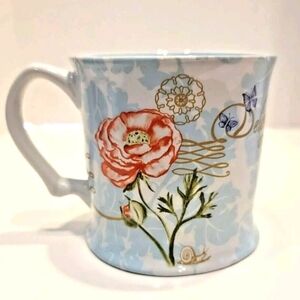 Julia Minasian DELIGHT Painted Floral Mug Coastline Imports pre-owned